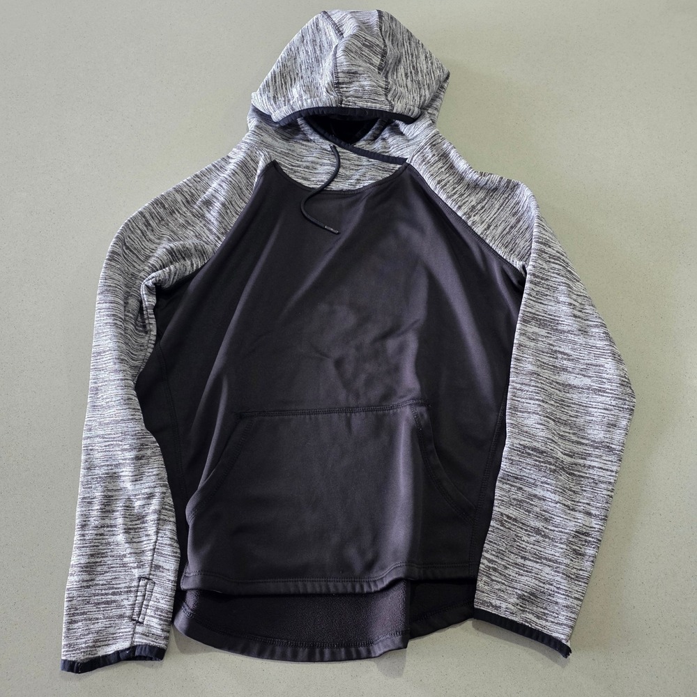 Athletic Works Mens Hoodie Black Greystone Space Dye Raglan Pullover AWL47330 L